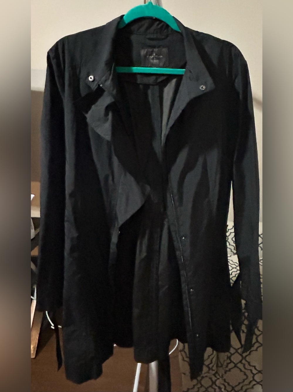 Cole Haan Black Lightweight Trench Coat